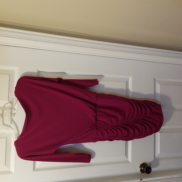 Fuchsia bodycon mini dress in small size. Lightly used. Femme brand - Picture 2 of 5